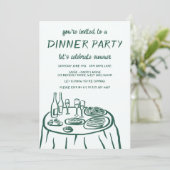 Droom Dinnerfeest Balkon Op Maat Handgetekend Kaart (Staand voorkant)