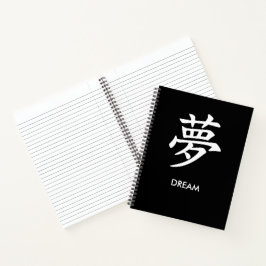 Droom Dream Japans Kanji Minimalistische Gelinieer Notitieboek