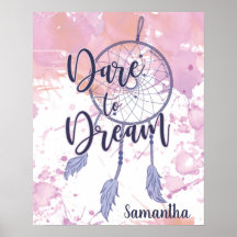 Droom durven dromen waterverf dreamcatcher geperso