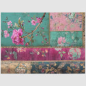 Droom Dynastie Chinoiserie Patchwork Collage Tissuepapier (Voorkant)