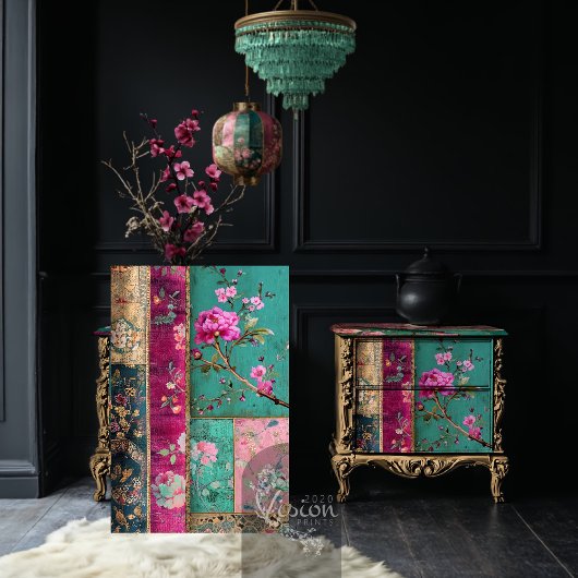 Droom Dynastie Chinoiserie Patchwork Collage Tissuepapier
