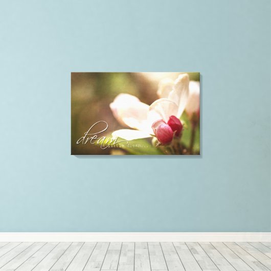 Droom een kleine droom - Apple Blossom - Canvas Ar Afdruk (Insitu (Houten vloer))