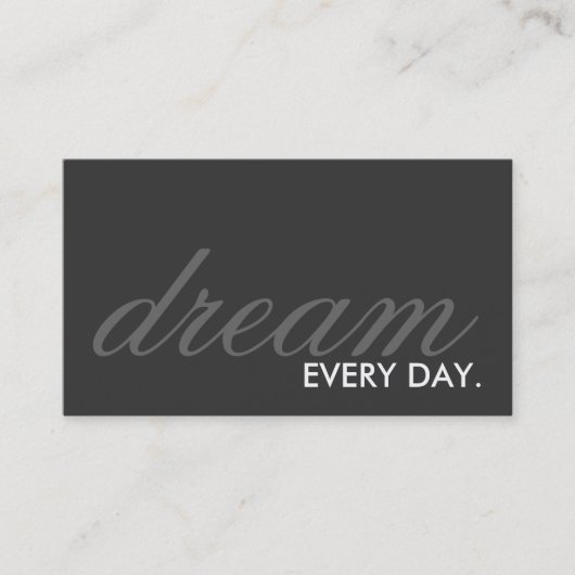 droom elke dag. (aanpasbare kleur) visitekaartje (Voorkant)