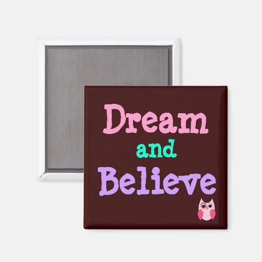 Droom en geloof Uil Magneet (Voorkant / Achterkant)