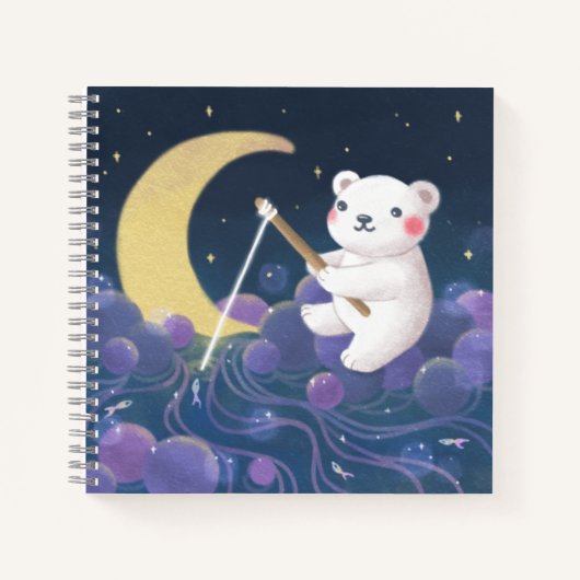 Droom Fantasie Illustratie van IJsbeer Notitieboek (Voorkant)