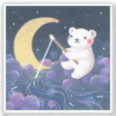 Droom Fantasie Illustratie van IJsbeer Sticker (Voorkant)