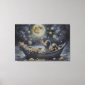 Droom Fantasie Scene van een Grilleg Meisje en de  Canvas Afdruk (Voorkant)