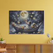 Droom Fantasie Scene van een Grilleg Meisje en de  Canvas Afdruk (Insitu (Woonkamer))