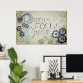 Droom Focus Creëer Muurkunst (Schemering) Poster (Thuiskantoor)
