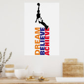 Droom Geloof Bereik Basketbal Pop Art Poster (Keuken)