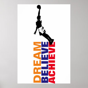 Droom Geloof Bereik Basketbal Pop Art Poster