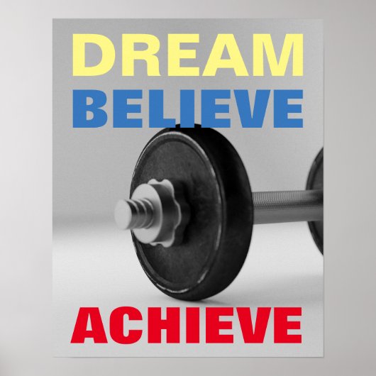 Droom Geloof Bereik Motiverende Bodybuilding Poster (Voorkant)