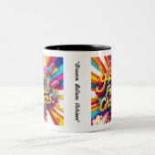 "Droom, geloof, bereik" Tweekleurige Koffiemok (Center)