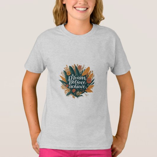 Droom. Geloof. Bereiken. Kinder basic ringer T-shi T-shirt (Voorkant)