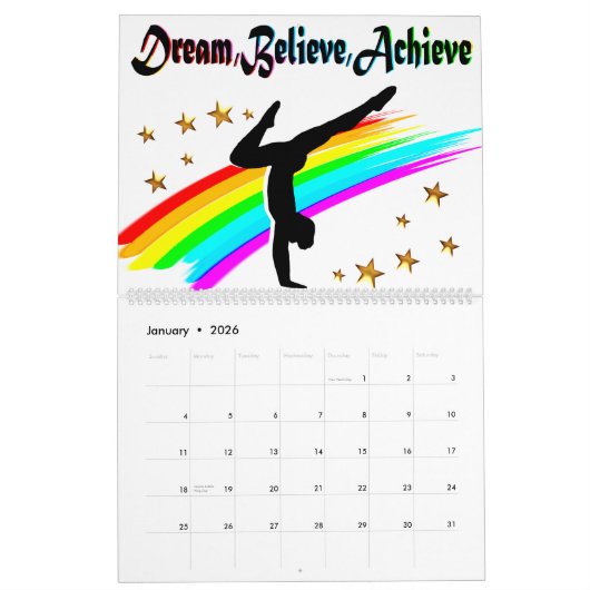 DROOM, GELOOF EN BEREIK EEN GYMNASTIEKKALENDER KALENDER (Jan 2026)