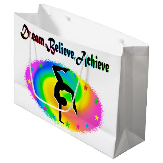 DROOM, GELOOF EN BEREIK GYMNASTISCHE DREAMS LARGE CADEAUTASJE (Voorkant Gekanteld)