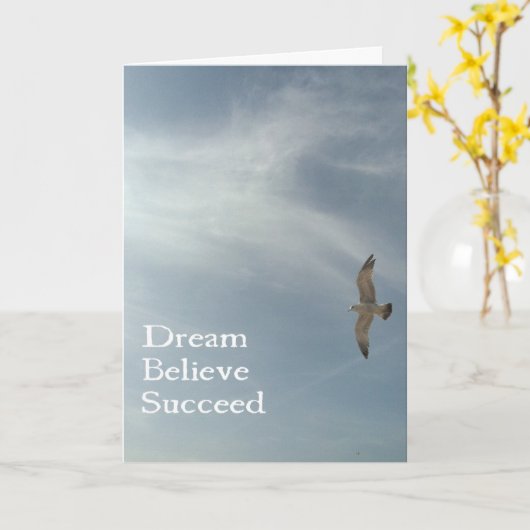 Droom, geloof, succes kaart (Gele Bloem)