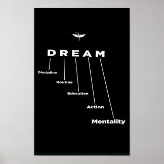 DROOM, geschenk voor ondernemers, motivatieposter Poster