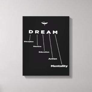 DROOM, geschenk voor ondernemers, motiverend Canvas Afdruk