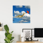 Droom Giraffe In de Wolken Poster (Thuiskantoor)