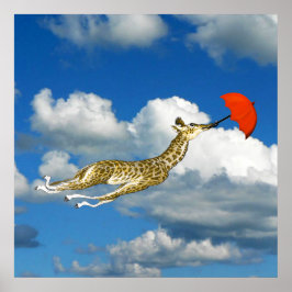 Droom Giraffe In de Wolken Poster