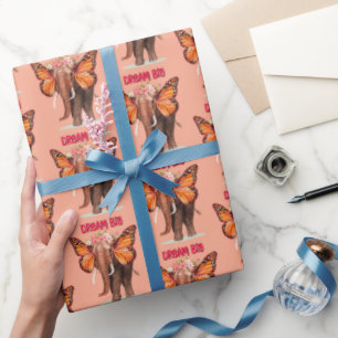 Droom groot als een Inspirerend van een olifant Cadeaupapier
