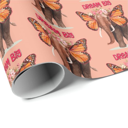 Droom groot als een Inspirerend van een olifant Cadeaupapier (Rol Hoek)