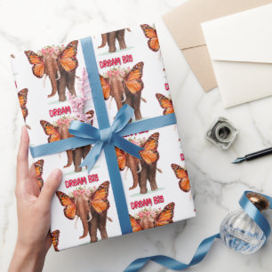 Droom groot als een Inspirerend van een olifant Cadeaupapier