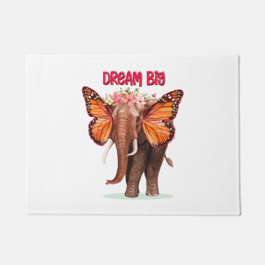 Droom groot als een Inspirerend van een olifant Deurmat (Voorkant)