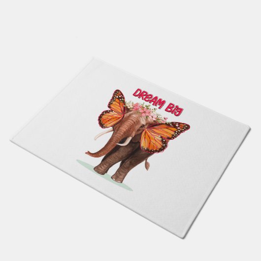 Droom groot als een Inspirerend van een olifant Deurmat (Schuin)