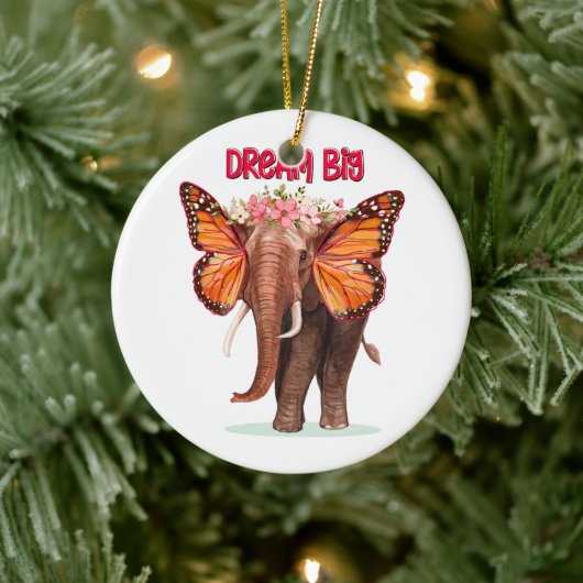 Droom groot als een Inspirerend van een olifant Keramisch Ornament (Boom)