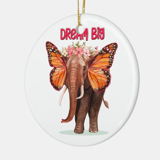 Droom groot als een Inspirerend van een olifant Keramisch Ornament (Links)