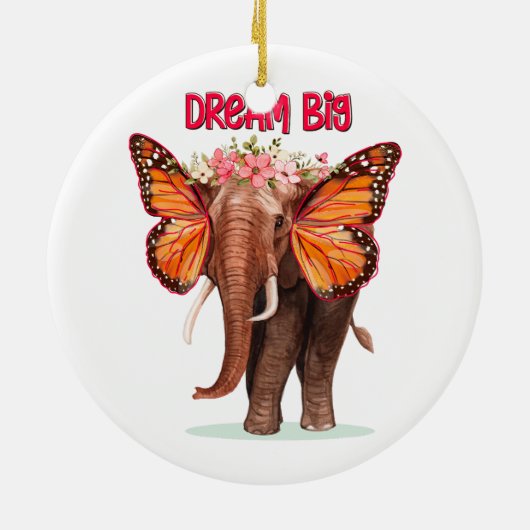 Droom groot als een Inspirerend van een olifant Keramisch Ornament (Achterkant)