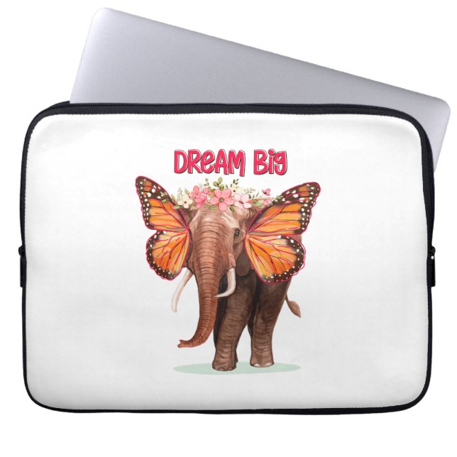 Droom groot als een Inspirerend van een olifant Laptop Sleeve (Voorkant)