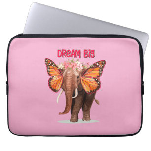 Droom groot als een Inspirerend van een olifant Laptop Sleeve