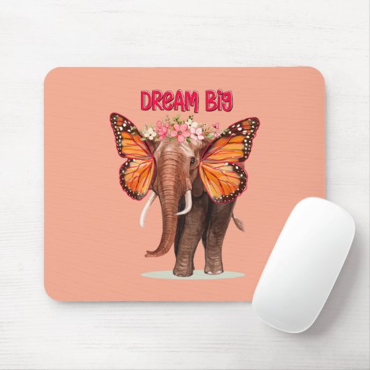 Droom groot als een Inspirerend van een olifant Muismat (Met muis)