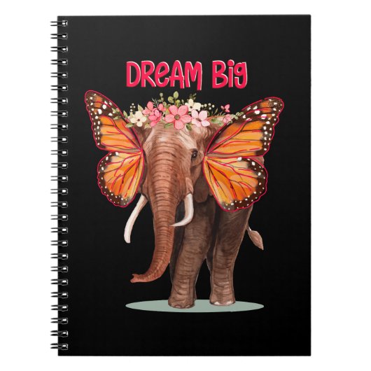 Droom groot als een Inspirerend van een olifant Notitieboek (Voorkant)