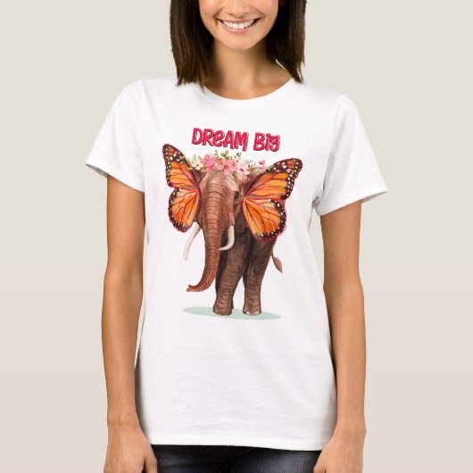Droom groot als een Inspirerend van een olifant T-shirt (Voorkant)