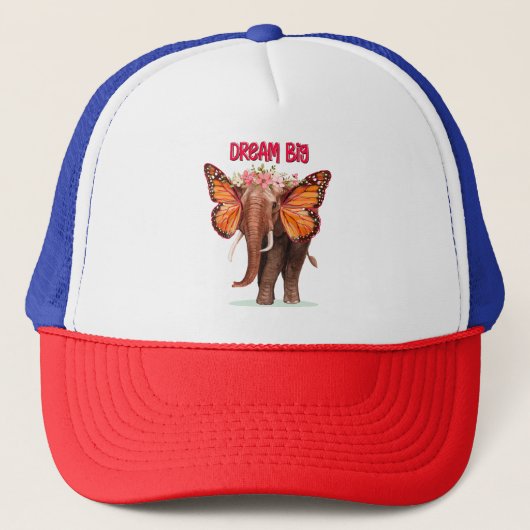 Droom groot als een Inspirerend van een olifant Trucker Pet (Voorkant)