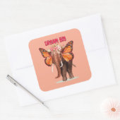 Droom groot als een Inspirerend van een olifant Vierkante Sticker (Envelop)