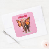 Droom groot als een Inspirerend van een olifant Vierkante Sticker (Envelop)