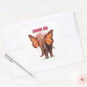Droom groot als een Inspirerend van een olifant Vierkante Sticker (Envelop)