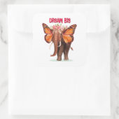 Droom groot als een Inspirerend van een olifant Vierkante Sticker (Tas)