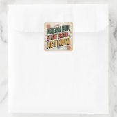 Droom groot, begin klein, start nu vierkante sticker (Tas)