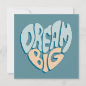Droom groot: Blauw hart van succes Feestdagenkaart (Voorkant)
