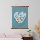 Droom groot: Blauw hart van succes Hangend Wandkleed (Slaapkamer)