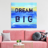 Droom groot - Blauw Turquoise nautische Abstracte Canvas Afdruk (Insitu (Woonkamer))