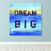 Droom groot - Blauw Turquoise nautische Abstracte Canvas Afdruk (Insitu (Houten vloer))