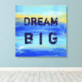 Droom Groot - Blauw Turquoise Nautische Abstracte Canvas Afdruk (Insitu (Houten vloer))
