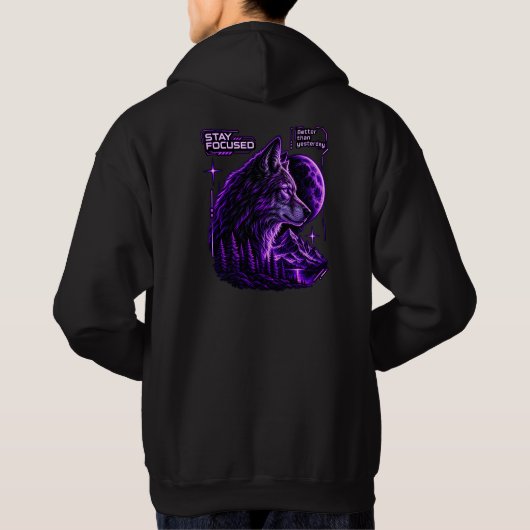 Droom groot blijf wild Wolf Hoodie (Achterkant)